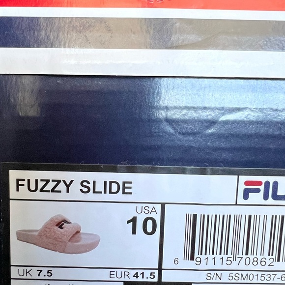 Fila Fuzzy Slide Sandals Pink Sz 10 - Picture 6 of 7